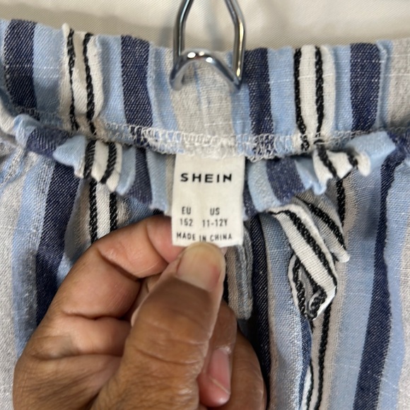 Girls Knot Front Shorts from SHEIN Size 11-12Y in Blue, White and Grey - Picture 3 of 5